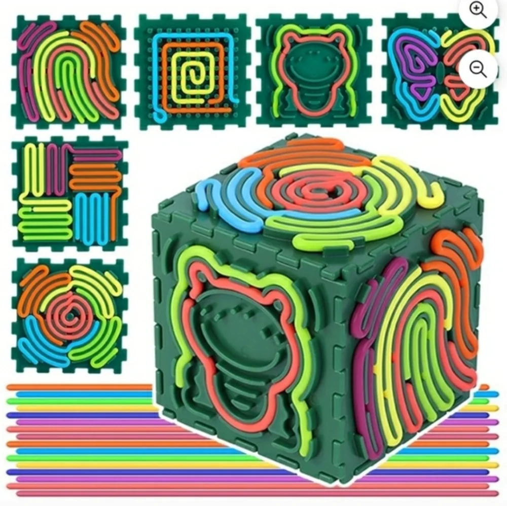 GUNTAIL Sensory Activity Cube Toy Set of 6, Multicolor, 36m+